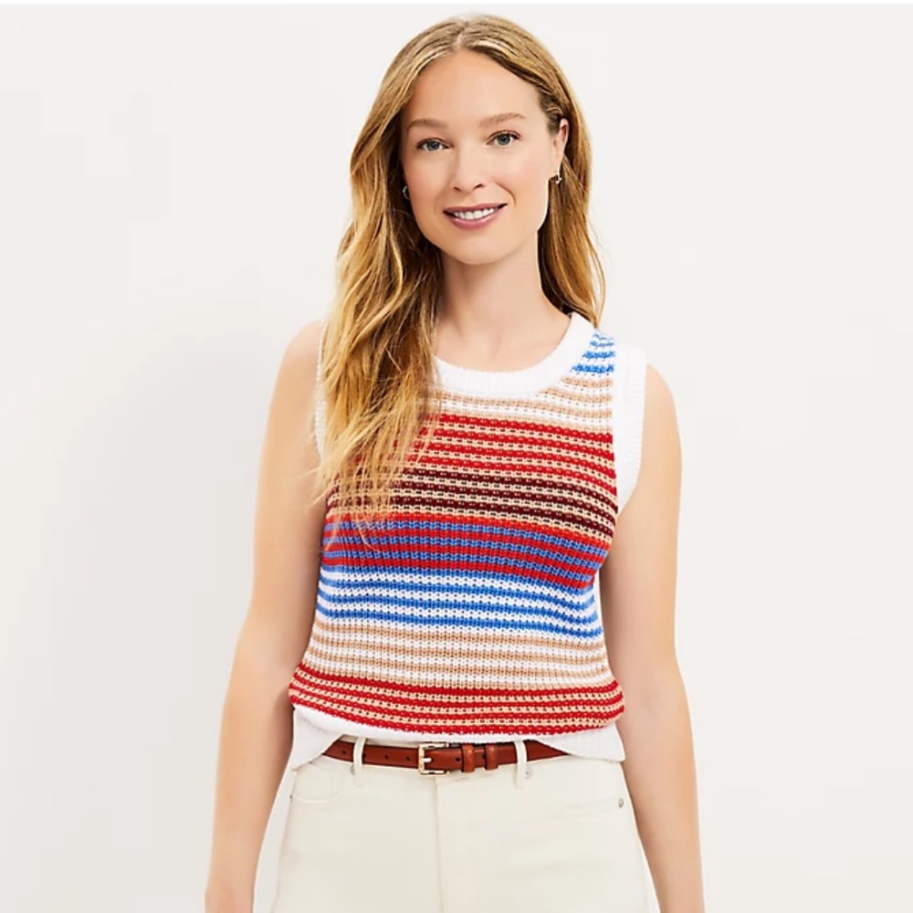 Loft Stripped Sweater Vest